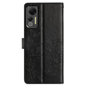 For Ulefone Note 14 Butterflies and Flowers Leather Phone Case(Black)