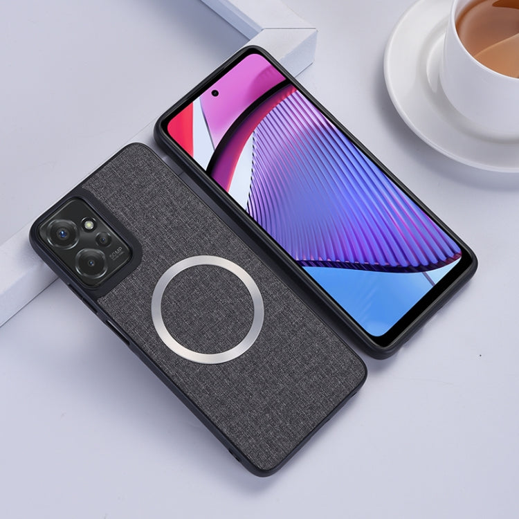 For Motorola Moto G 5G 2024 CD Magsafe Magnetic Cloth Texture Phone Case(Black)