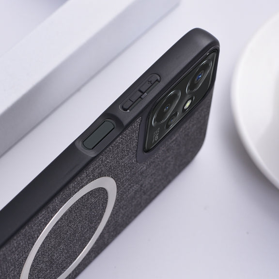 For Motorola Moto G 5G 2024 CD Magsafe Magnetic Cloth Texture Phone Case(Black)