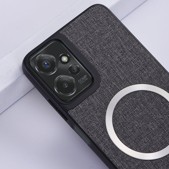 For Motorola Moto G 5G 2024 CD Magsafe Magnetic Cloth Texture Phone Case(Black)