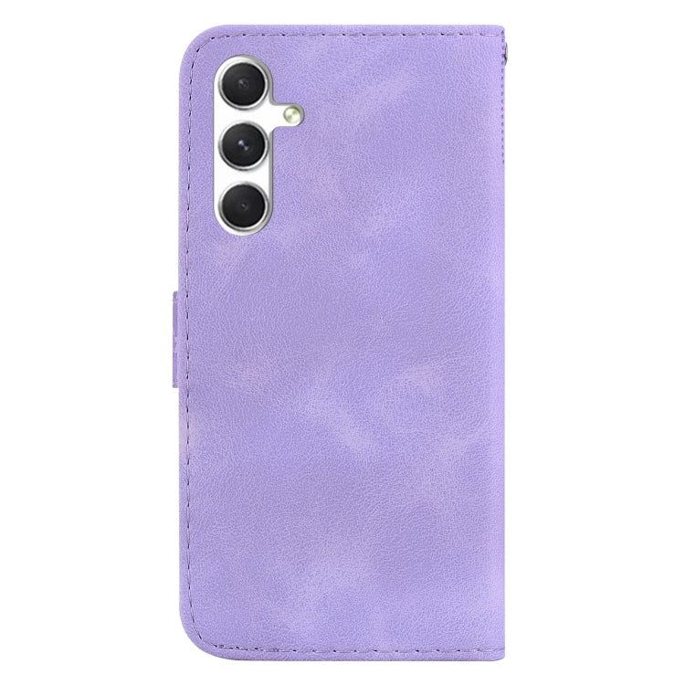 For Samsung Galaxy S25 5G Seven-shaped Embossed Leather Phone Case(Purple) - Galaxy S25 5G Cases by PMC Jewellery | Online Shopping South Africa | PMC Jewellery | Buy Now Pay Later Mobicred
