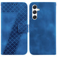 For Samsung Galaxy S25 5G Seven-shaped Embossed Leather Phone Case(Blue) - Galaxy S25 5G Cases by PMC Jewellery | Online Shopping South Africa | PMC Jewellery | Buy Now Pay Later Mobicred