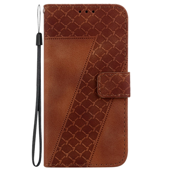 For Samsung Galaxy S25 Ultra 5G Seven-shaped Embossed Leather Phone Case(Brown)