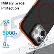 For iPhone 16 Pro Magsafe Dual-Color Skin Feel Lens Film Phone Case with Lens Fold Holder(Gray)