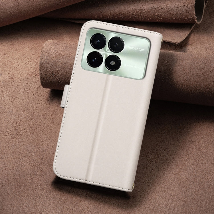 For Redmi K70 / K70 Pro Square Texture Leather Phone Case(Beige) - free shipping - PMC Jewellery - Order now!