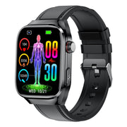 TK16 2.04 inch LCD Screen Leather Strap Smart Watch Supports Wellness Tracking(Black)