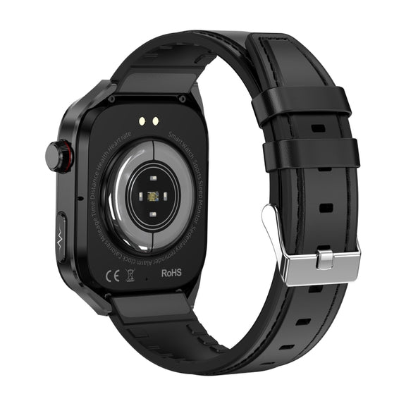 TK16 2.04 inch LCD Screen Leather Strap Smart Watch Supports Wellness Tracking(Black)