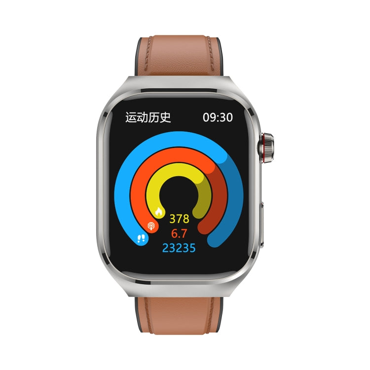 TK16 2.04 inch LCD Screen Leather Strap Smart Watch Supports Health Monitoring(Brown) - Smart Watches by PMC TechLife | Online Shopping South Africa | PMC TechLife | Buy Now Pay Later Mobicred