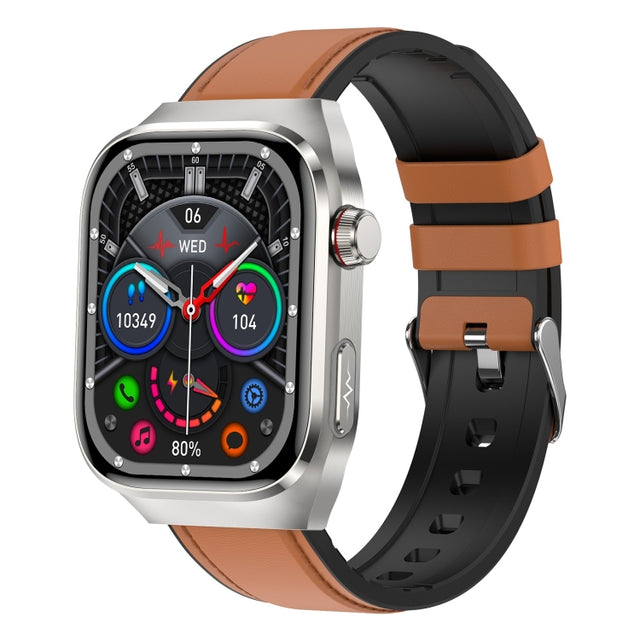 TK16 2.04 inch LCD Screen Leather Strap Smart Watch Supports Wellness Tracking(Brown)
