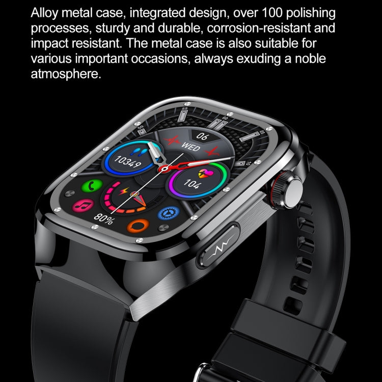 TK16 2.04 inch LCD Screen Leather Strap Smart Watch Supports Health Monitoring(Black) - Smart Watches by PMC TechLife | Online Shopping South Africa | PMC TechLife | Buy Now Pay Later Mobicred