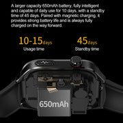 TK16 2.04 inch LCD Screen Leather Strap Smart Watch Supports Wellness Tracking(Black)