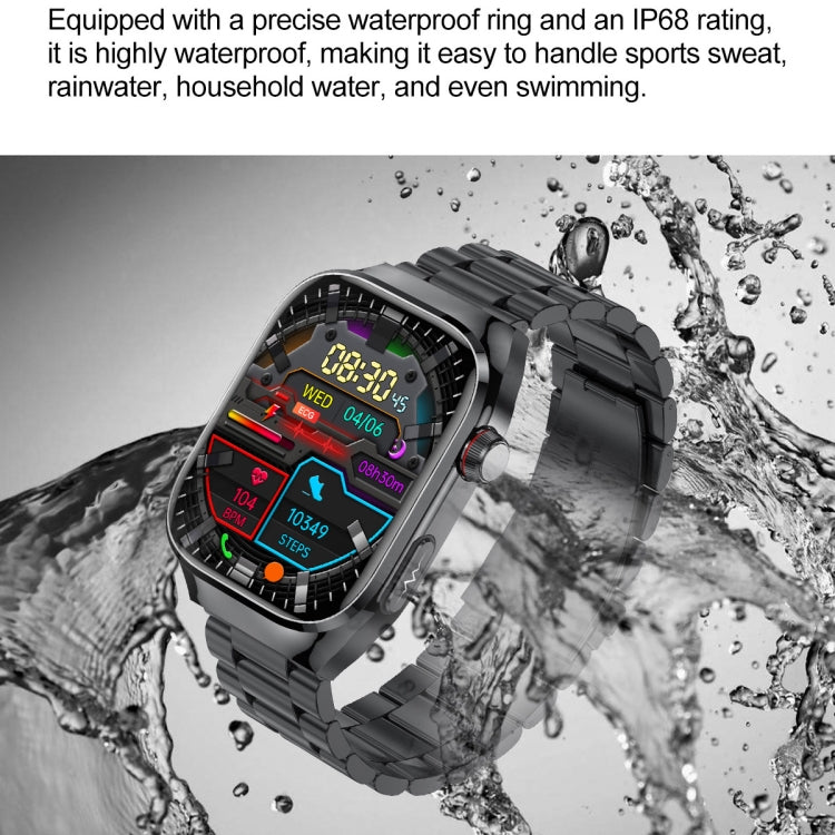 TK16 2.04 inch LCD Screen Leather Strap Smart Watch Supports Health Monitoring(Black) - Smart Watches by PMC TechLife | Online Shopping South Africa | PMC TechLife | Buy Now Pay Later Mobicred