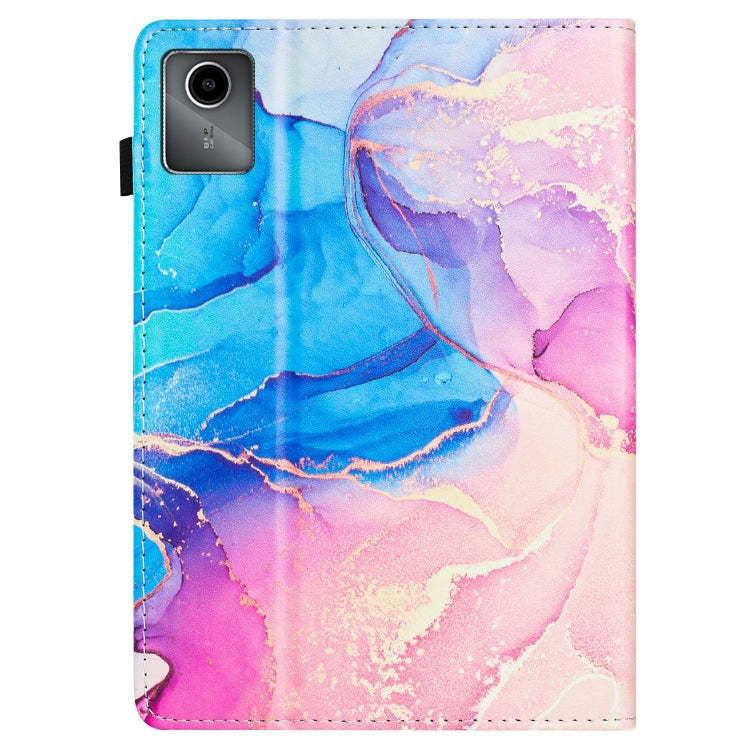 For Lenovo Tab M11/ Xiaoxin Pad 11 2024 Marble Litchi Leather Smart Tablet Case(Pink Blue) - free shipping - PMC Jewellery - Order now!
