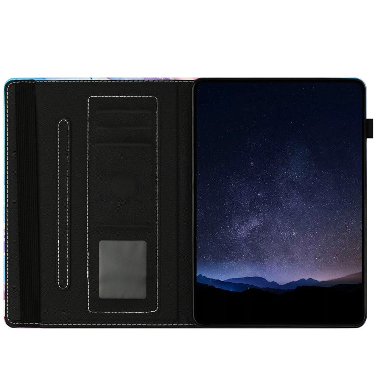 For Lenovo Tab M11/ Xiaoxin Pad 11 2024 Marble Litchi Leather Smart Tablet Case(Purple Blue)