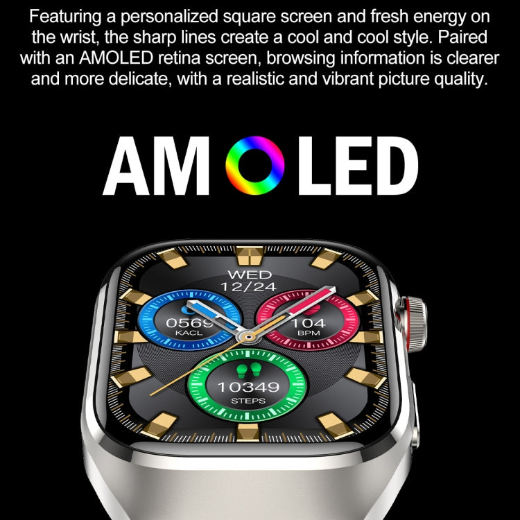 TK16 2.04 inch LCD Screen Steel Strap Smart Watch Supports Health Monitoring(Silver) - Smart Watches by PMC TechLife | Online Shopping South Africa | PMC TechLife | Buy Now Pay Later Mobicred