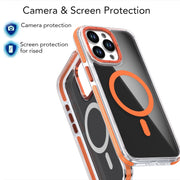 For iPhone 16 Plus Magsafe Dual-Color Transparent Black Full Coverage Phone Case(Gray)