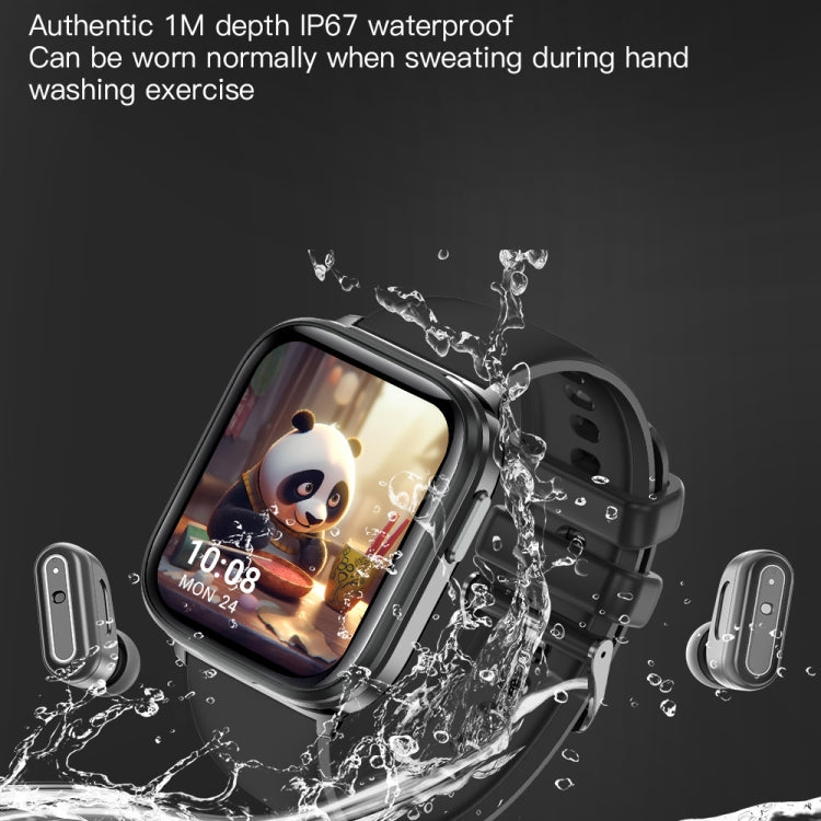 X9 1.85 inch Square Screen 2 in 1 Bluetooth Earphone Smart Watch(Black) - Smart Watches by PMC TechLife | Online Shopping South Africa | PMC TechLife | Buy Now Pay Later Mobicred