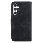 For Samsung Galaxy S25+ 5G Lily Embossed Leather Phone Case(Black)