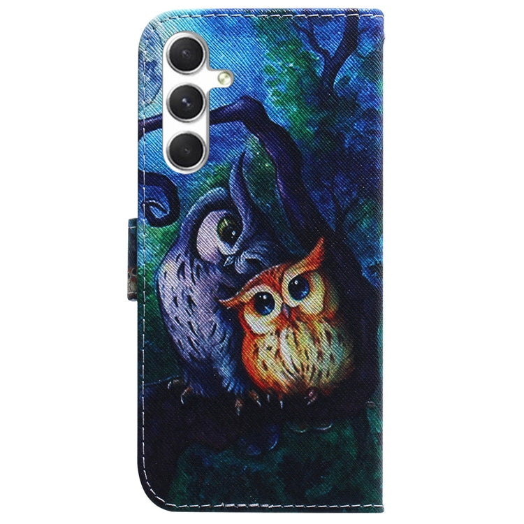 For Samsung Galaxy S25 5G Coloured Drawing Flip Leather Phone Case(Oil Painting Owl)