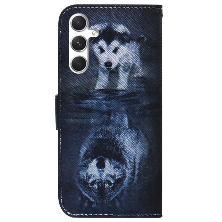 For Samsung Galaxy S25 5G Coloured Drawing Flip Leather Phone Case(Wolf and Dog) - Galaxy S25 5G Cases by PMC Jewellery | Online Shopping South Africa | PMC Jewellery | Buy Now Pay Later Mobicred