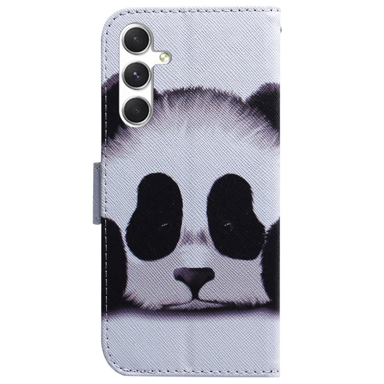 For Samsung Galaxy S25 5G Coloured Drawing Flip Leather Phone Case(Panda) - Galaxy S25 5G Cases by PMC Jewellery | Online Shopping South Africa | PMC Jewellery | Buy Now Pay Later Mobicred