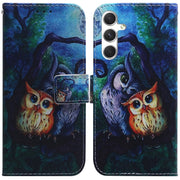 For Samsung Galaxy S25+ 5G Coloured Drawing Flip Leather Phone Case(Oil Painting Owl)
