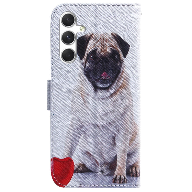 For Samsung Galaxy S25+ 5G Coloured Drawing Flip Leather Phone Case(Pug) - Galaxy S25+ 5G Cases by PMC Jewellery | Online Shopping South Africa | PMC Jewellery | Buy Now Pay Later Mobicred