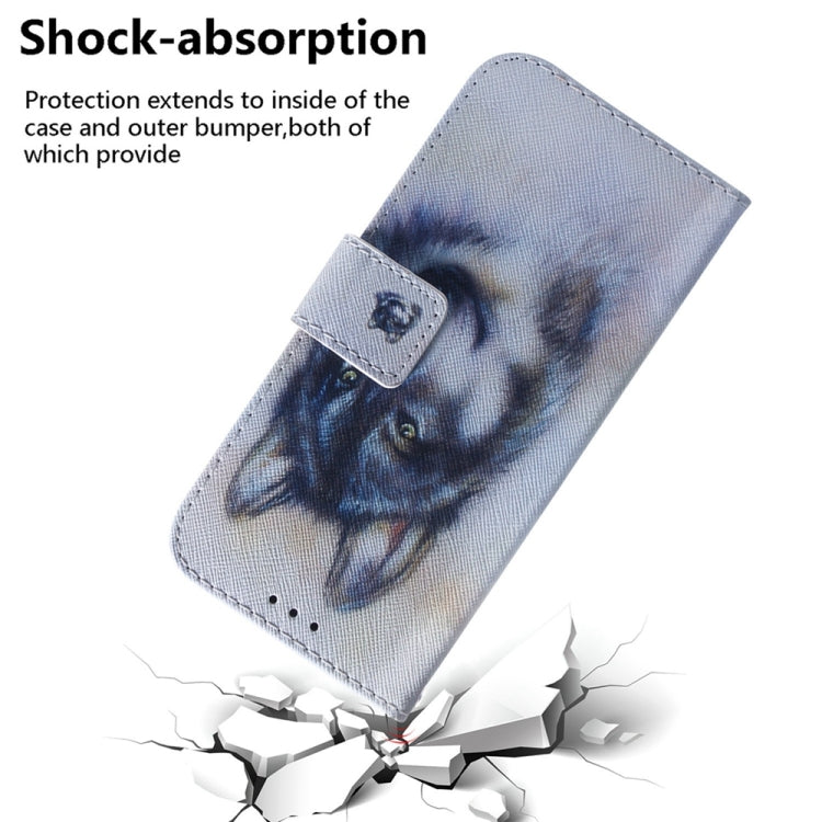 For Samsung Galaxy S25 Ultra 5G Coloured Drawing Flip Leather Phone Case(White Wolf)