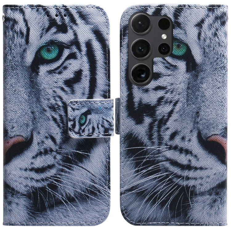 For Samsung Galaxy S25 Ultra 5G Coloured Drawing Flip Leather Phone Case(Tiger) - Galaxy S25 Ultra 5G Cases by PMC Jewellery | Online Shopping South Africa | PMC Jewellery | Buy Now Pay Later Mobicred