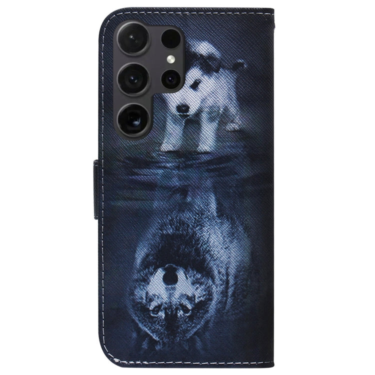 For Samsung Galaxy S25 Ultra 5G Coloured Drawing Flip Leather Phone Case(Wolf and Dog) - Galaxy S25 Ultra 5G Cases by PMC Jewellery | Online Shopping South Africa | PMC Jewellery | Buy Now Pay Later Mobicred