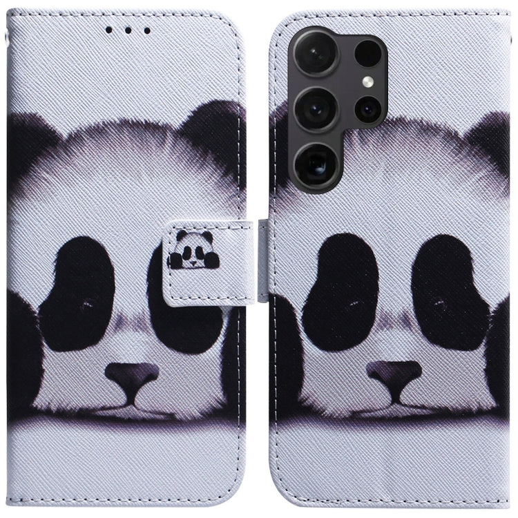 For Samsung Galaxy S25 Ultra 5G Coloured Drawing Flip Leather Phone Case(Panda) - Galaxy S25 Ultra 5G Cases by PMC Jewellery | Online Shopping South Africa | PMC Jewellery | Buy Now Pay Later Mobicred