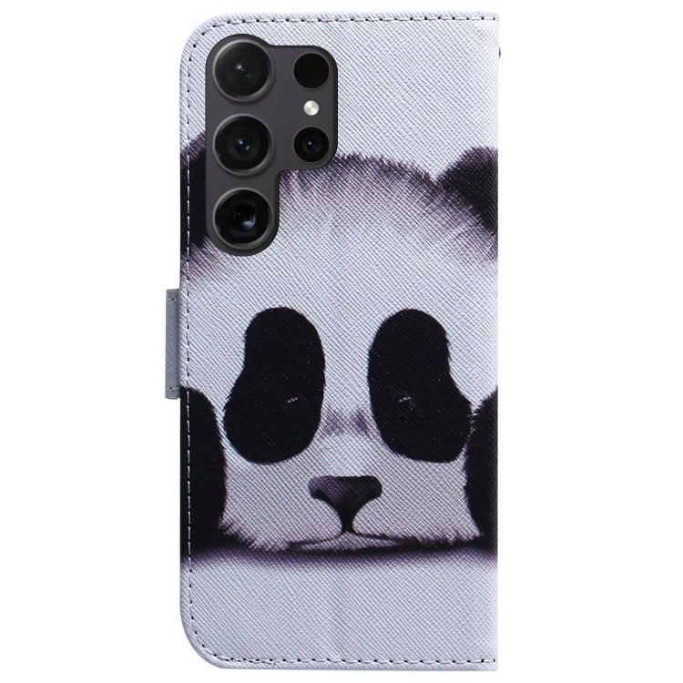 For Samsung Galaxy S25 Ultra 5G Coloured Drawing Flip Leather Phone Case(Panda) - Galaxy S25 Ultra 5G Cases by PMC Jewellery | Online Shopping South Africa | PMC Jewellery | Buy Now Pay Later Mobicred