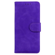 For Samsung Galaxy S25 5G Skin Feel Pure Color Flip Leather Phone Case(Purple)
