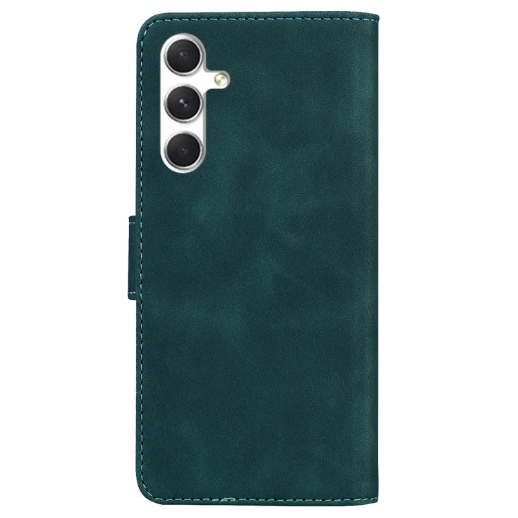 For Samsung Galaxy S25 5G Skin Feel Pure Color Flip Leather Phone Case(Green)