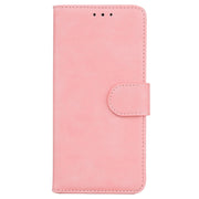 For Samsung Galaxy S25 5G Skin Feel Pure Color Flip Leather Phone Case(Pink)