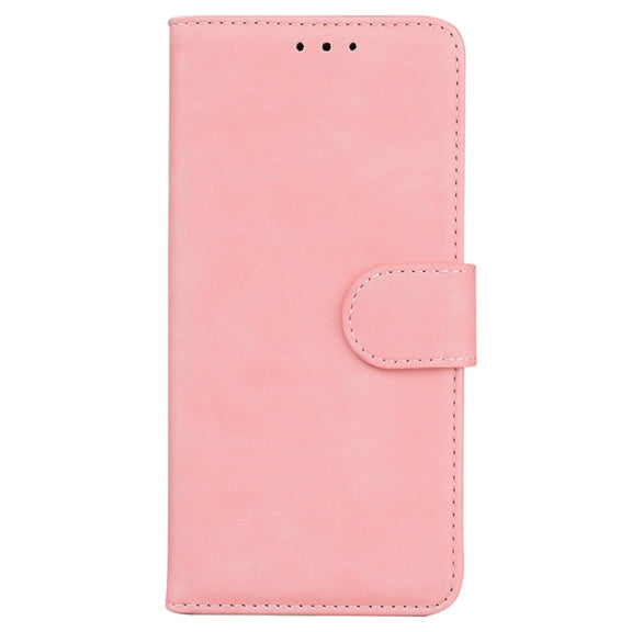 For Samsung Galaxy S25 5G Skin Feel Pure Color Flip Leather Phone Case(Pink)