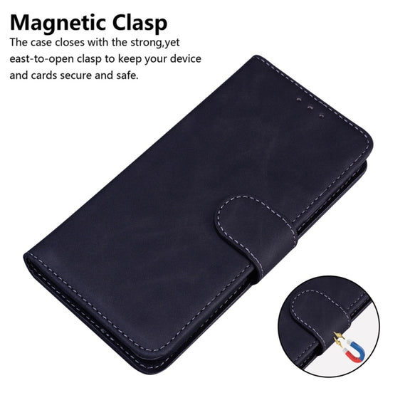 For Samsung Galaxy S25 5G Skin Feel Pure Color Flip Leather Phone Case(Black)