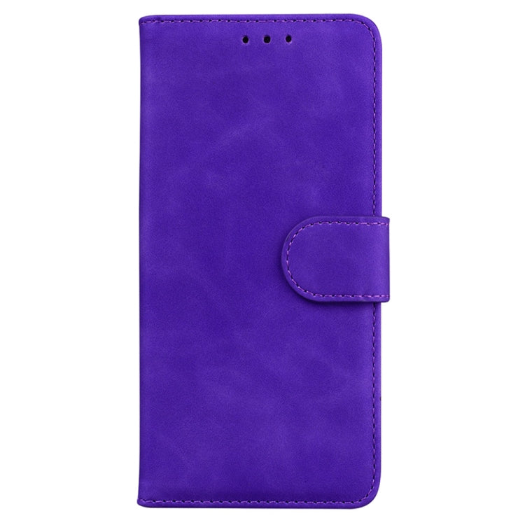 For Samsung Galaxy S25+ 5G Skin Feel Pure Color Flip Leather Phone Case(Purple)