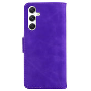 For Samsung Galaxy S25+ 5G Skin Feel Pure Color Flip Leather Phone Case(Purple)