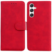 For Samsung Galaxy S25+ 5G Skin Feel Pure Color Flip Leather Phone Case(Red)