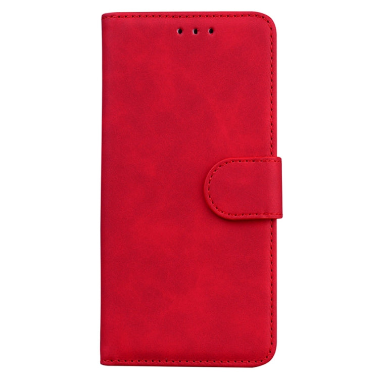 For Samsung Galaxy S25+ 5G Skin Feel Pure Color Flip Leather Phone Case(Red)