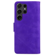 For Samsung Galaxy S25 Ultra 5G Skin Feel Pure Color Flip Leather Phone Case(Purple)
