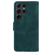 For Samsung Galaxy S25 Ultra 5G Skin Feel Pure Color Flip Leather Phone Case(Green)