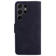 For Samsung Galaxy S25 Ultra 5G Skin Feel Pure Color Flip Leather Phone Case(Black)