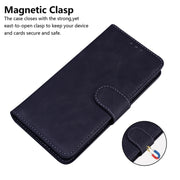 For Samsung Galaxy S25 Ultra 5G Skin Feel Pure Color Flip Leather Phone Case(Black)