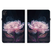 For itel Pad One 10.1 Crystal Texture Painted Leather Smart Tablet Case(Purple Peony)