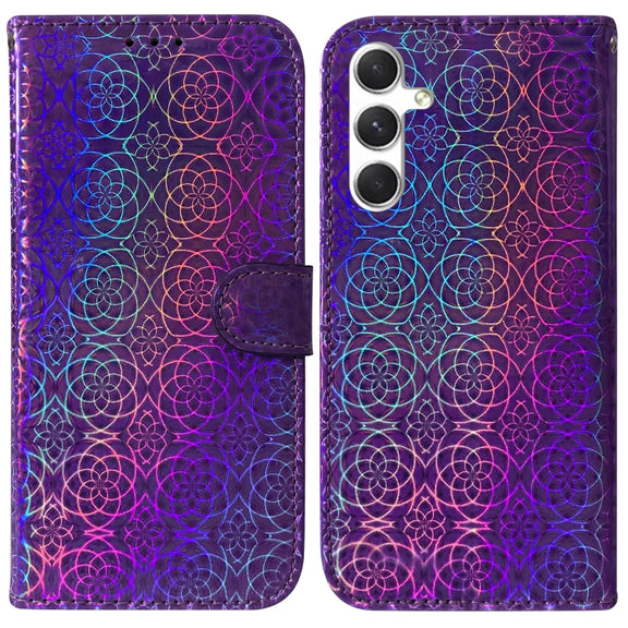 For Samsung Galaxy S25 5G Colorful Magnetic Buckle Leather Phone Case(Purple)
