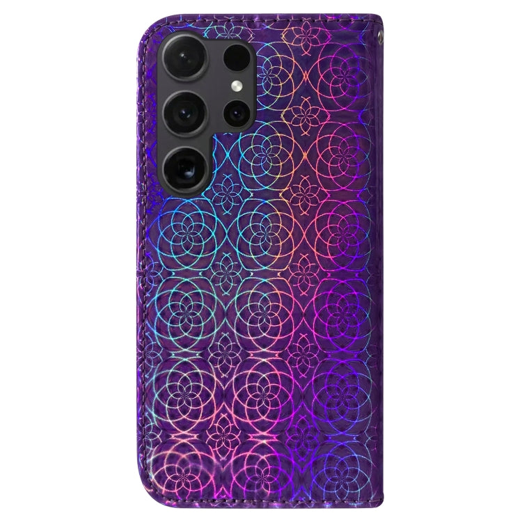 For Samsung Galaxy S25 Ultra 5G Colorful Magnetic Buckle Leather Phone Case(Purple)