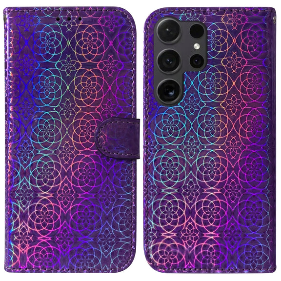 For Samsung Galaxy S25 Ultra 5G Colorful Magnetic Buckle Leather Phone Case(Purple)