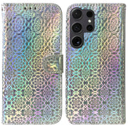 For Samsung Galaxy S25 Ultra 5G Colorful Magnetic Buckle Leather Phone Case(Silver)
